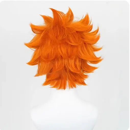 Peruca sintética curta ondulada de cabelo encaracolado para homens, anime cosplay perucas, laranja, festa diária