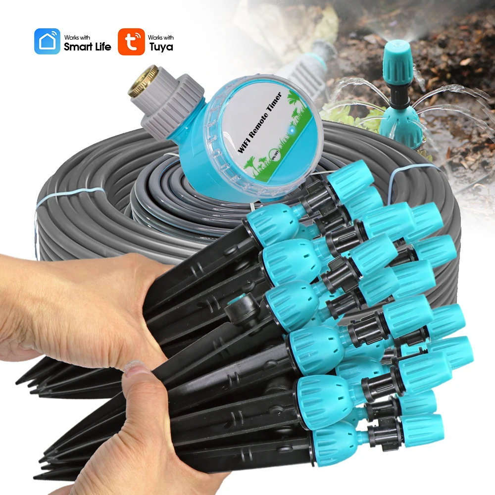 3/8”PE Hose Automatic Drip Irrigation Kit Quick Connec 195mm Stake Sprayer Watering System for Plants Insert Into Soil Sprinkler