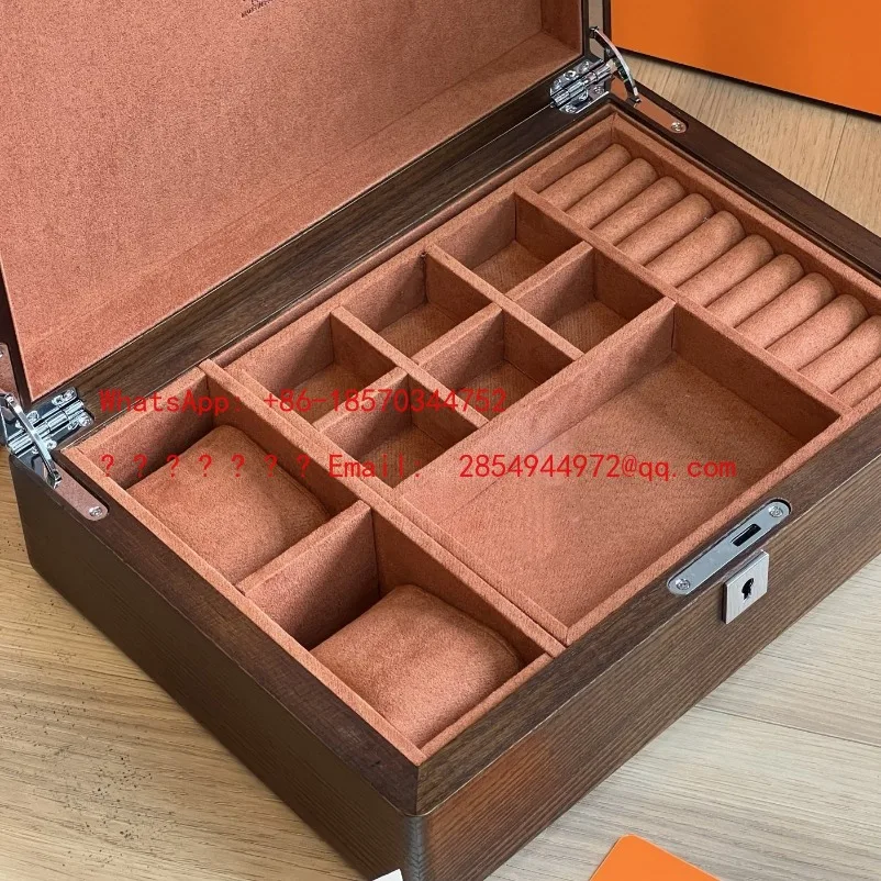 L     High-end Light Luxury Exquisite Double-layer Jewelry Box Necklace Ring Earrings Earrings Bracelet Watch Storage Box