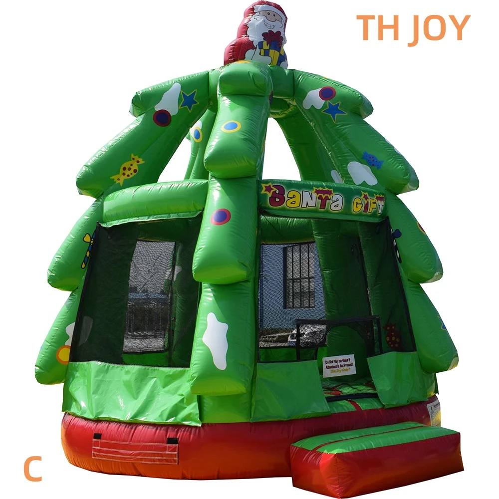 nave aerea veloce a porta, casa di rimbalzo gonfiabile natalizia commerciale, casa da passeggio lunare gonfiabile a forma di albero di Natale