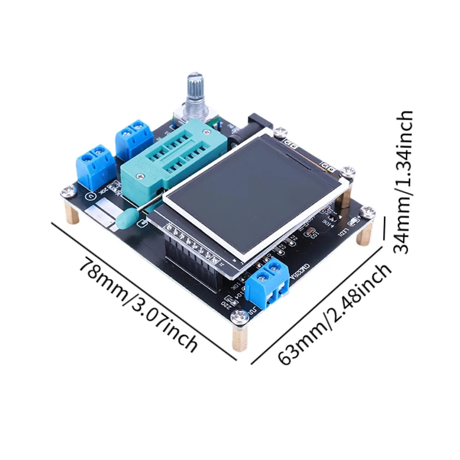 Transistor Tester Voltmeter,Full Color Screen Graphics Professional Triode PWM Square Wave Meter