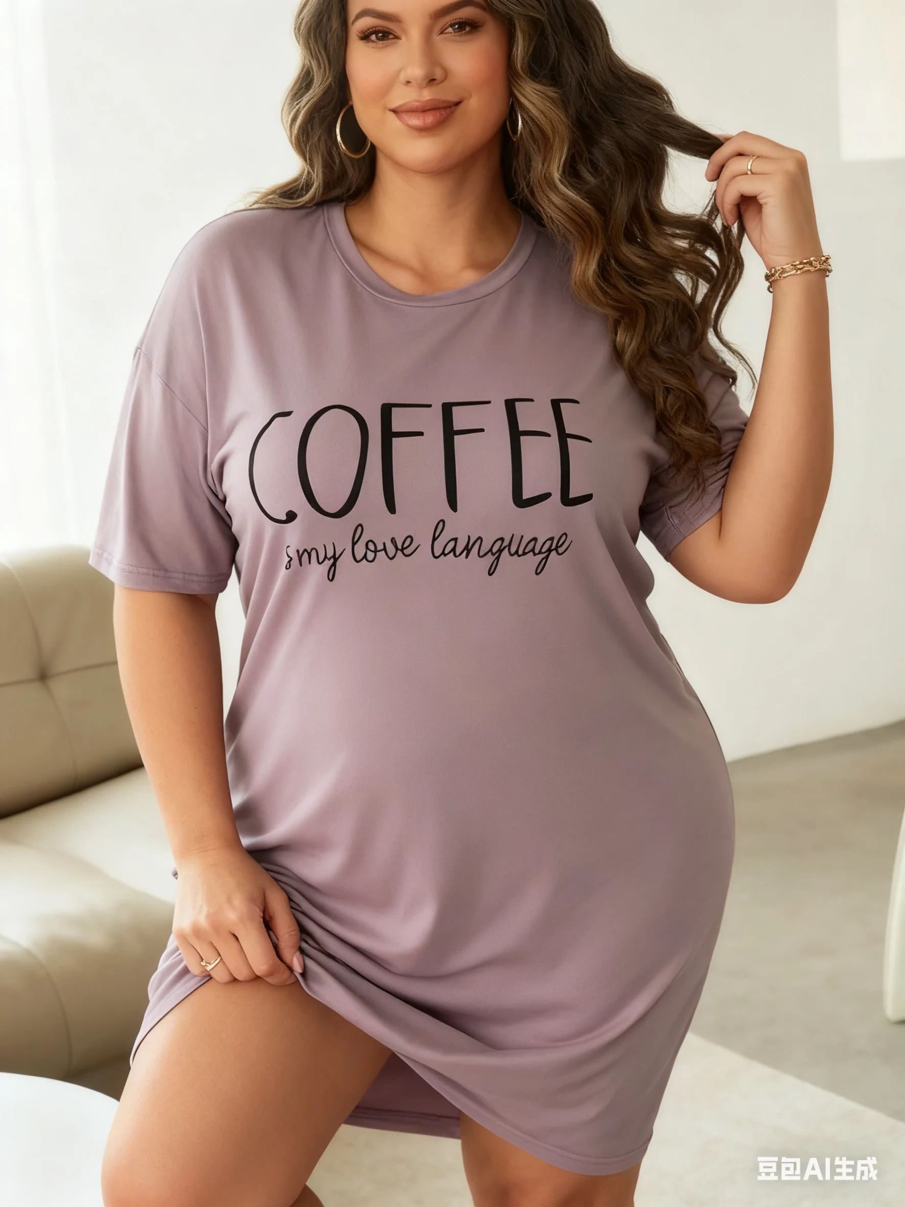 

Летнее короткое женское платье большого размера из искусственного хлопка, спальная рубашка, футболка с круглым вырезом, мягкая пижама, домашняя одежда