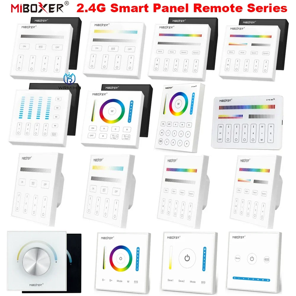 MiBoxer B0 B1 B2 B3 B4 B5 B8 T1 T2 T3 T4 P0 P1 P2 P3 P4 Brightness/CCT/RGB/RGBW/RGBCCT 2.4G Smart Panel Remote Controller Dimmer