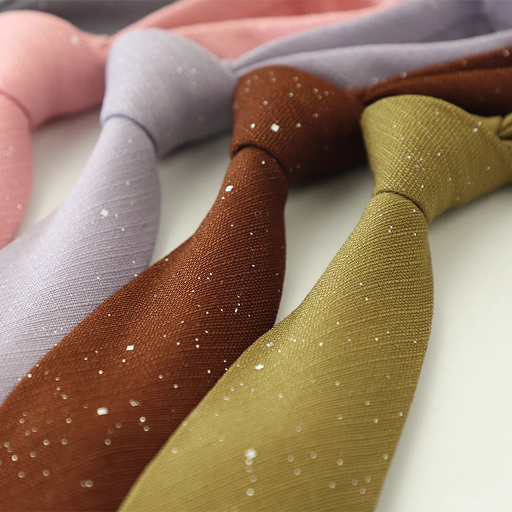 Luxury Gift Gentleman Business 8CM Handheld Solid Color Highlights Casual For Men Wedding High Quality