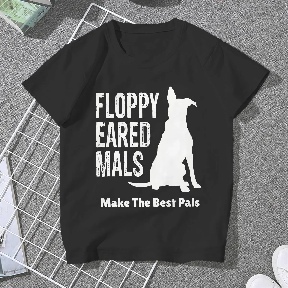 Malinois Dog Floppy Eared Mals Make The Best Pals Tshirt Graphic Women Tops Vintage Fashion Fibre Harajuku Polyester T Shirt