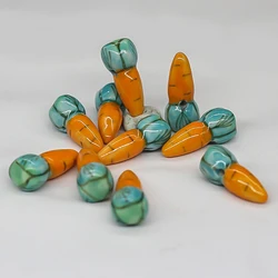 5pcs 27x12mm Hand Painted Carrot Ceramic Beads Loose Spacer Necklace Earring Pendant Bead For Jewelry Making Bracelet