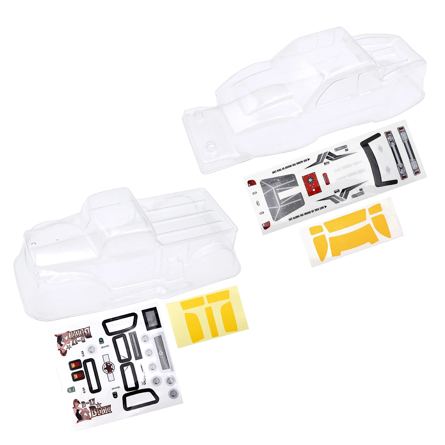 RC plastic transparent car shell 1/24Axial scx24 90081 AXI0004 shell with sticker DTY