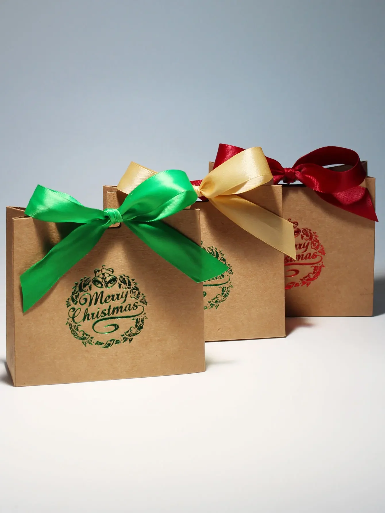 Merry Christmas Gift Boxes and Bags with Ribbon for Wrapping Cookies and Candy Deluxe Christmas Gift Bags