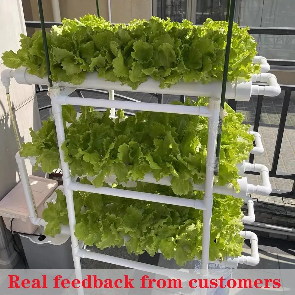 مجموعة نظام زراعة الزراعة المائية، 3 طبقات - 108 فتحات زراعة، أنابيب PVC من الدرجة الغذائية - معدات زراعة بدون تربة أدوات نمو الحديقة #6