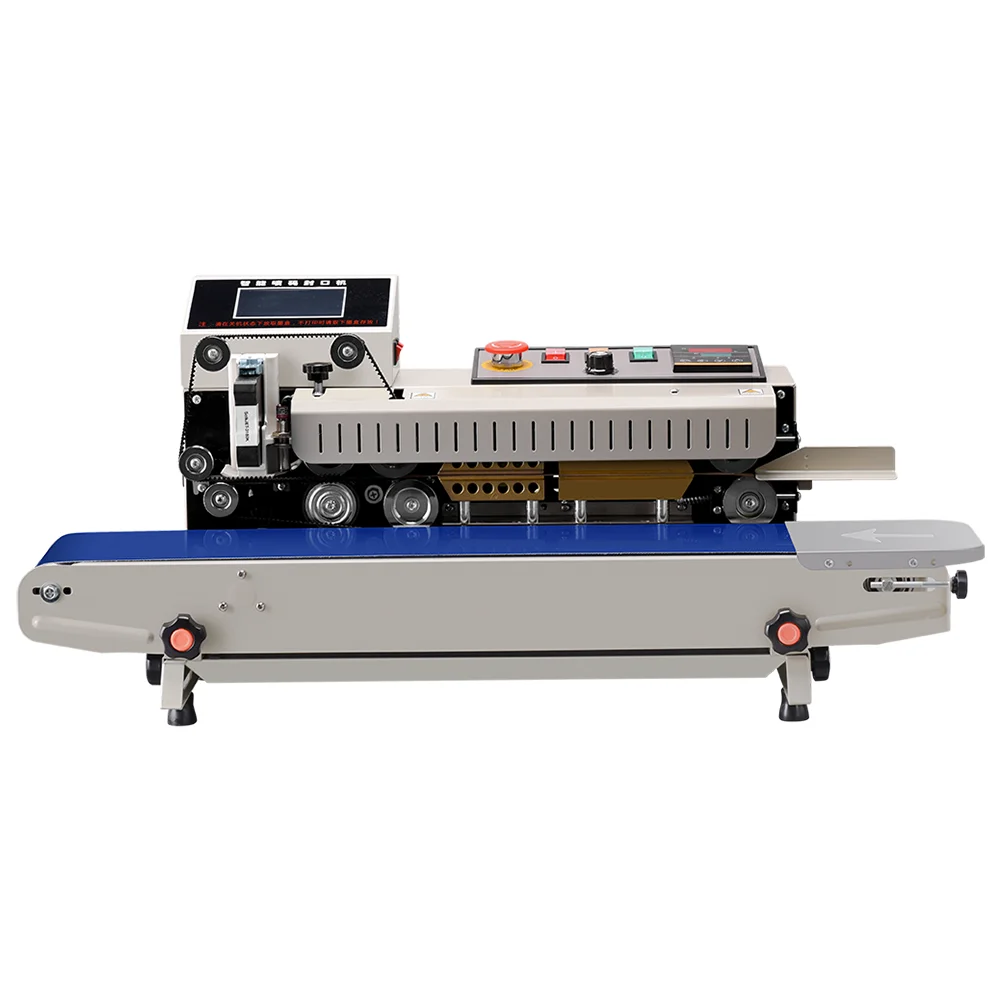 YOUNGSUN Industrial Continuous Band Sealer Barcode QR Code Inkjet Printing Sealing Machine for Plastic Aluminum Foil Bag