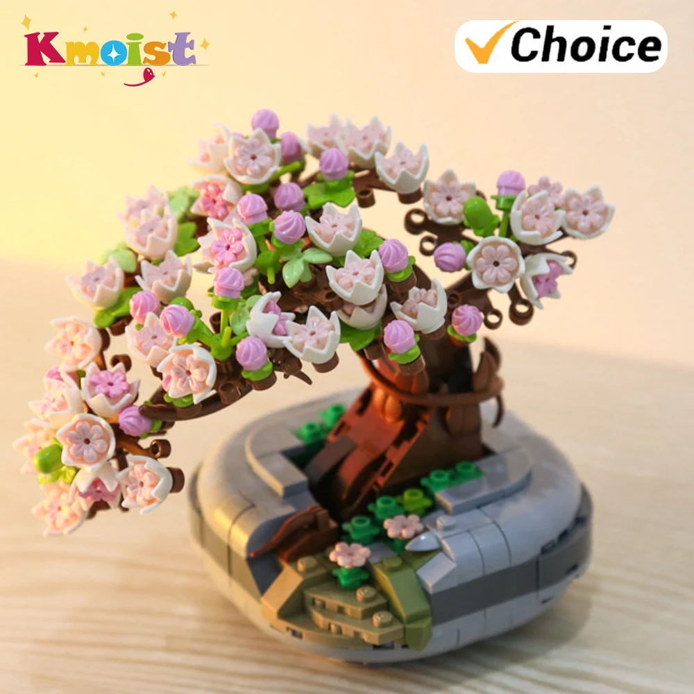 

Cherry Tree Micro Building Blocks Bricks Block 426pieces Color-changing Bonsai Succulent Set Home Decor Adults Birthday Gifts