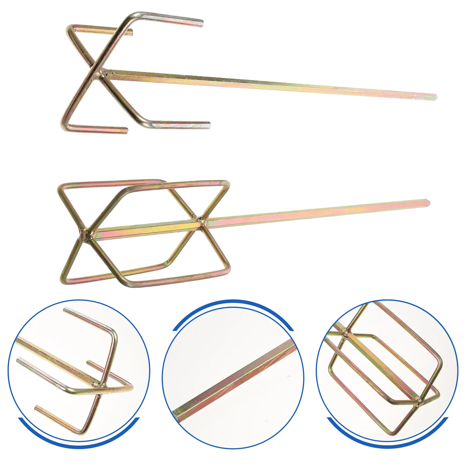 2 Stuks Elektrische Boor Roerstaafje Epoxy Mixer Gipsplaten Modder Verf Staven Mengen Tool En Stalen Kop Cement Corrosiebestendig