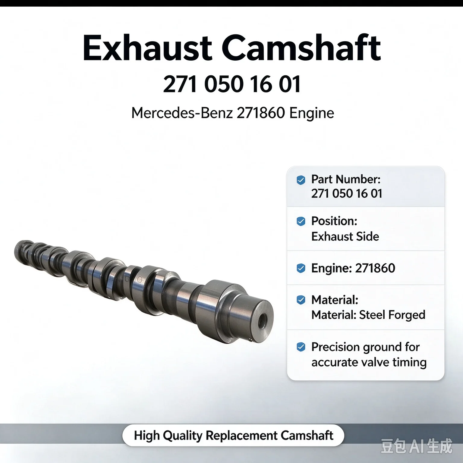 2710501601 for Mercedes-Benz 271860 engine intake camshaft S204(2007-2014) C204C207W212W212W204 engine camshaft