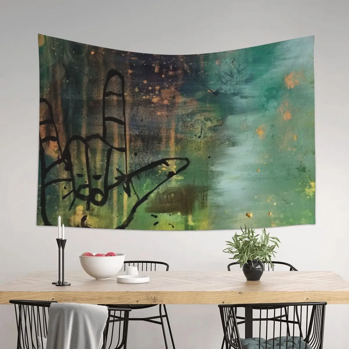 

ASL "I Love You" Tapestry Wall Decoration Items Cute Room Things Korean Room Decor Tapestry