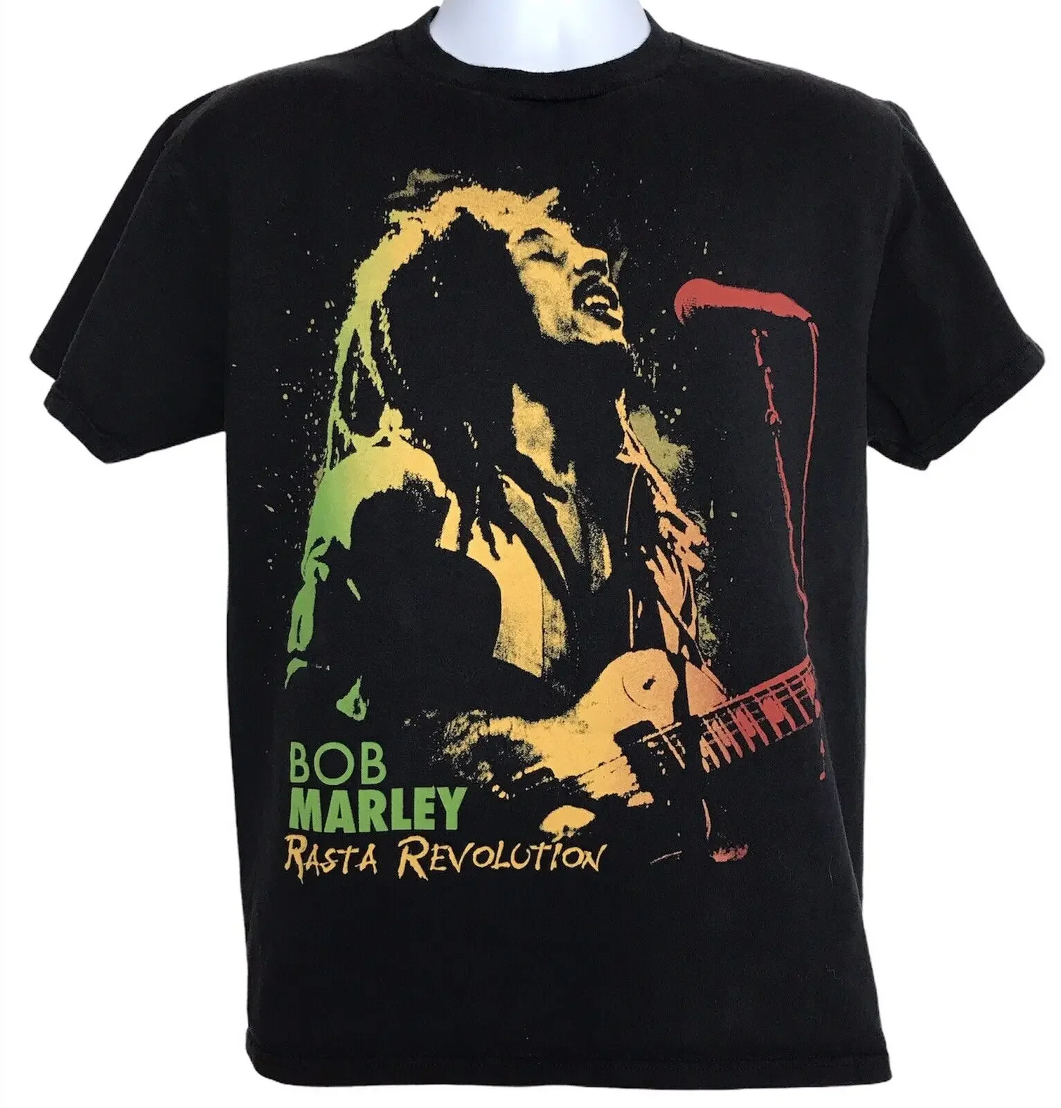 Bob Marley Rasta Revolution Big Face Rap Style T Shirt 2008 Medium