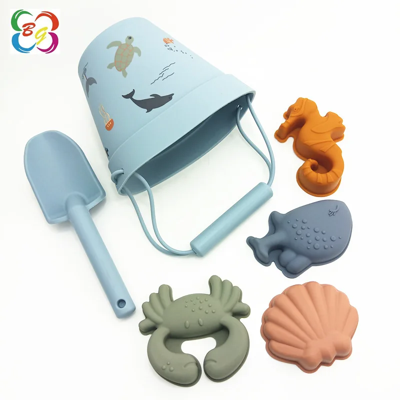 Dinosaur Model Silicone Beach Toy Digging Bucket Beach Toy Bucket Set Children'S Outdoor Beach Toy Beach Bucket