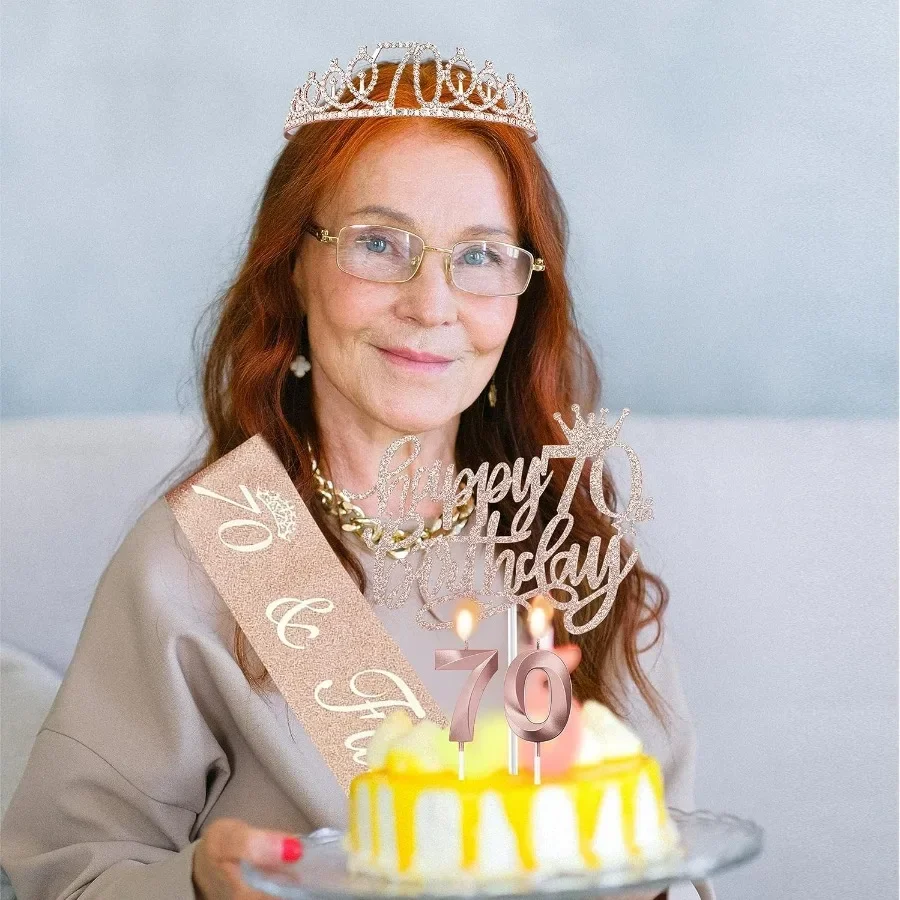 Geburtstagsschärpe & Krone für Frauen und Mädchen 15., 20., 25., 30., 35., 40., 45., 50., 55., 60., 65., 70. Geburtstag Partydekoration Geschenke – Detail 9