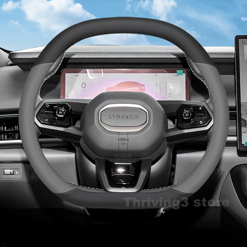 

Leather Car Steering Wheel Cover For Lynk&Co 06 07 08 EM-P 02 Z10 Z20 900 2024 2025 Auto interior Accessories