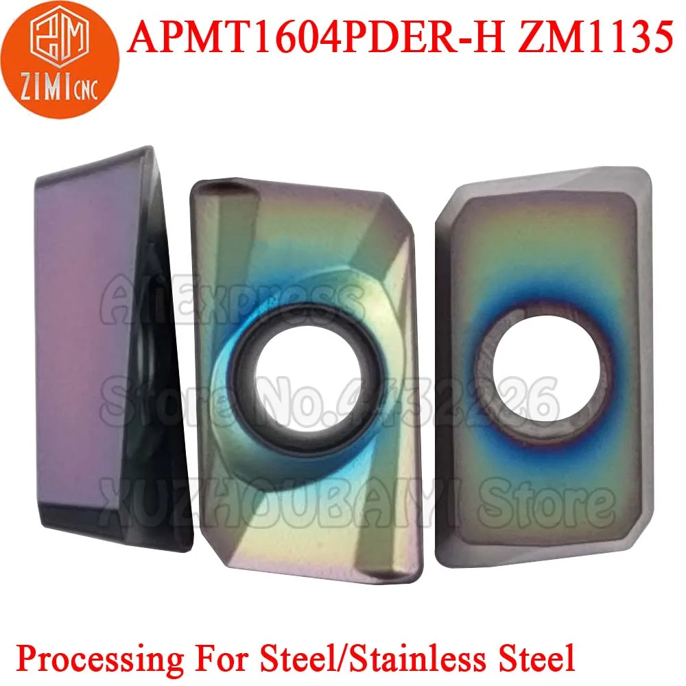 10 قطعة APMT1604PDER-H ZM1135 APMT1604PDER H APMT 1604 160408pder H ملاحق تفريز من الكربيد CNC قاطعة المطحنة BAP 400R فهرسة millin