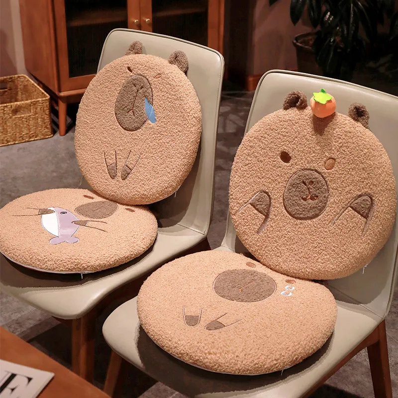 Capybara Toy Cartoon Memory Foam Seat Cushion For Chair Kawaii Home Collection Chair Cushion 40cm Round Shape Cute Floor Cushion