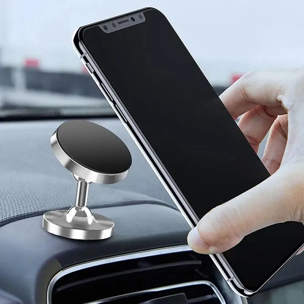 Dual Magnetic Gym Phone Holder For Working Out Videos-Double Sided Strong Magnet With 360 Degree Rotation - Fits Any Smart Phone