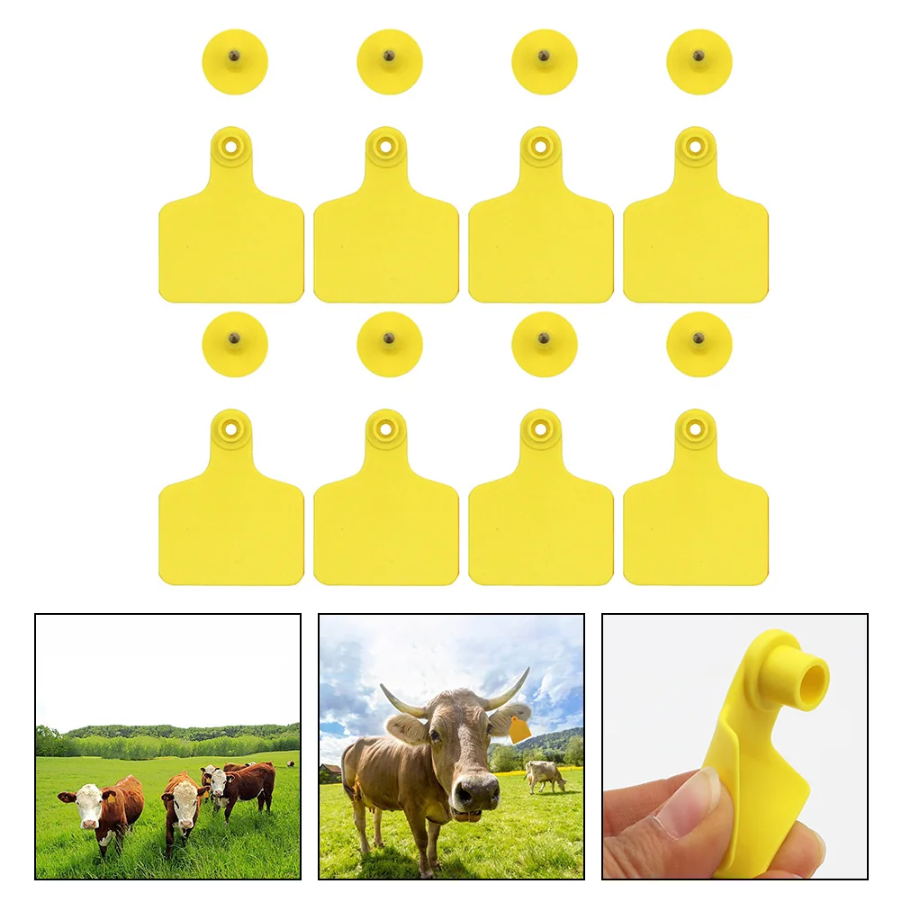 Happy Yami Livestock Ear Tags Blank Cattle Ear Tags Plastic Livestock Ear Marker Animal Ear Identification Labels Livestock