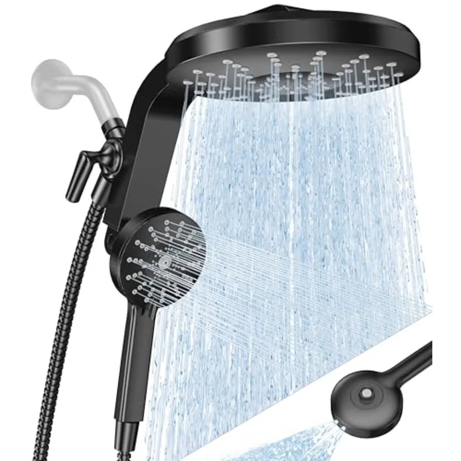 

High Pressure Rain Showerhead Combo, 2026 Magnetic Shower Head Set with Detachable 8-Mode Handheld Shower Spray, Adjustable Ang