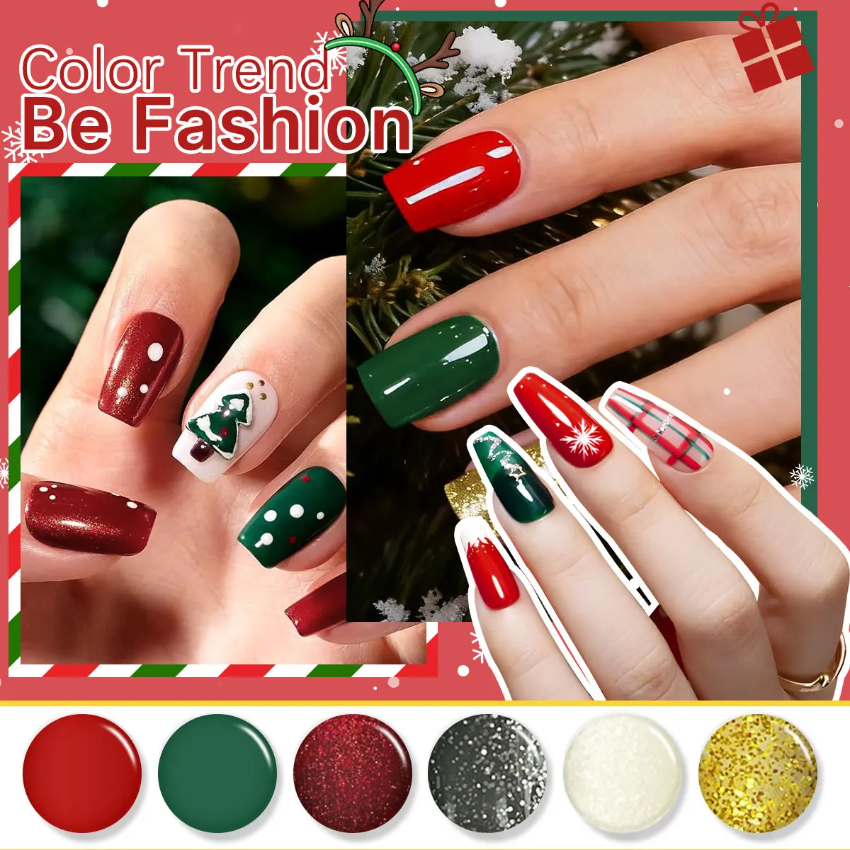 مجموعة طلاء أظافر VOKY مكونة من ست قطع لعيد الميلاد بلون موحد، مناسبة كهدية للهالوين أو عيد الميلاد أو عيد الحب. #2