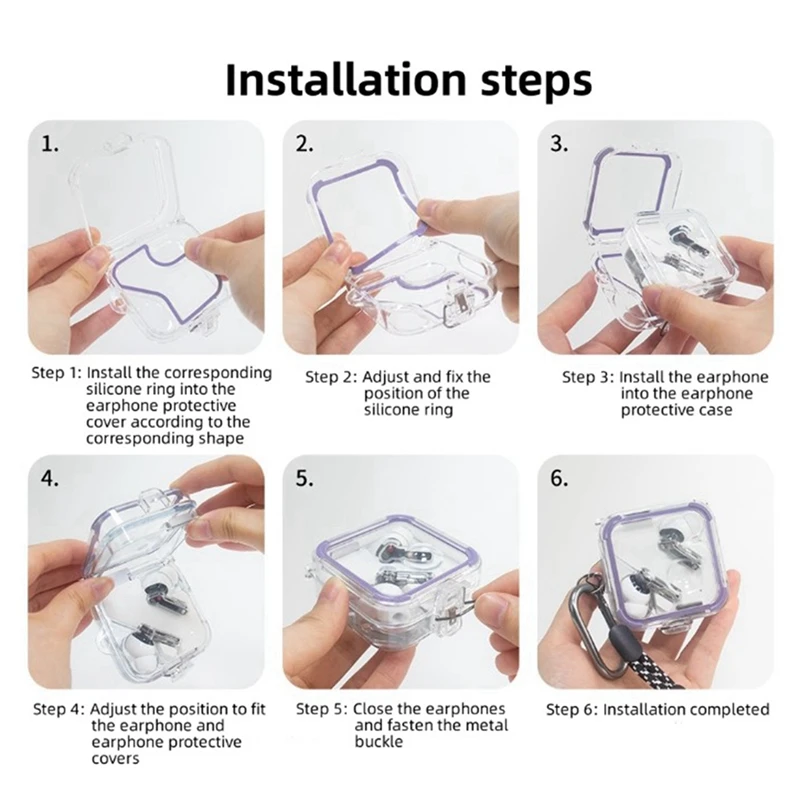 Прозрачный защитный чехол для наушников с отверстиями из поликарбоната с защитой от падения