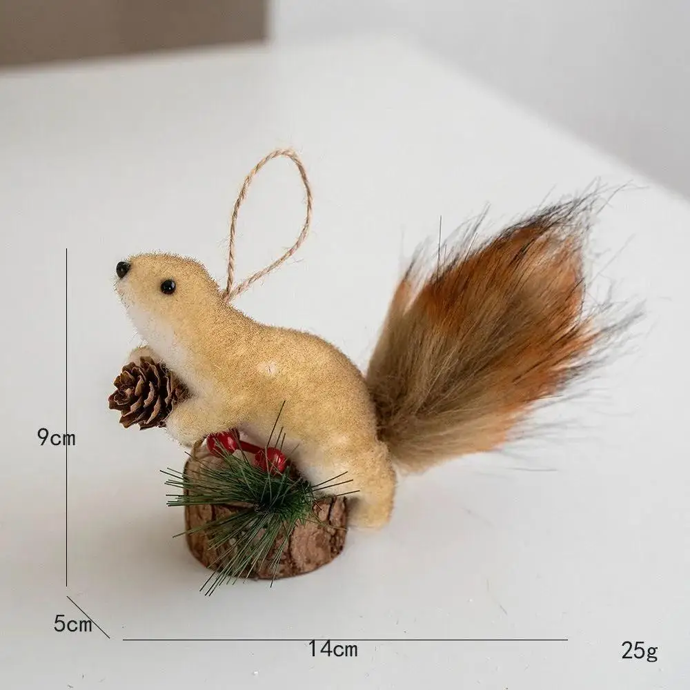 

Squirrel Hanging Ornament, Plush Decoration, 1 Piece, Imitation Squirrel Pendant, C Style, Christmas Tree Ornaments, Home Car