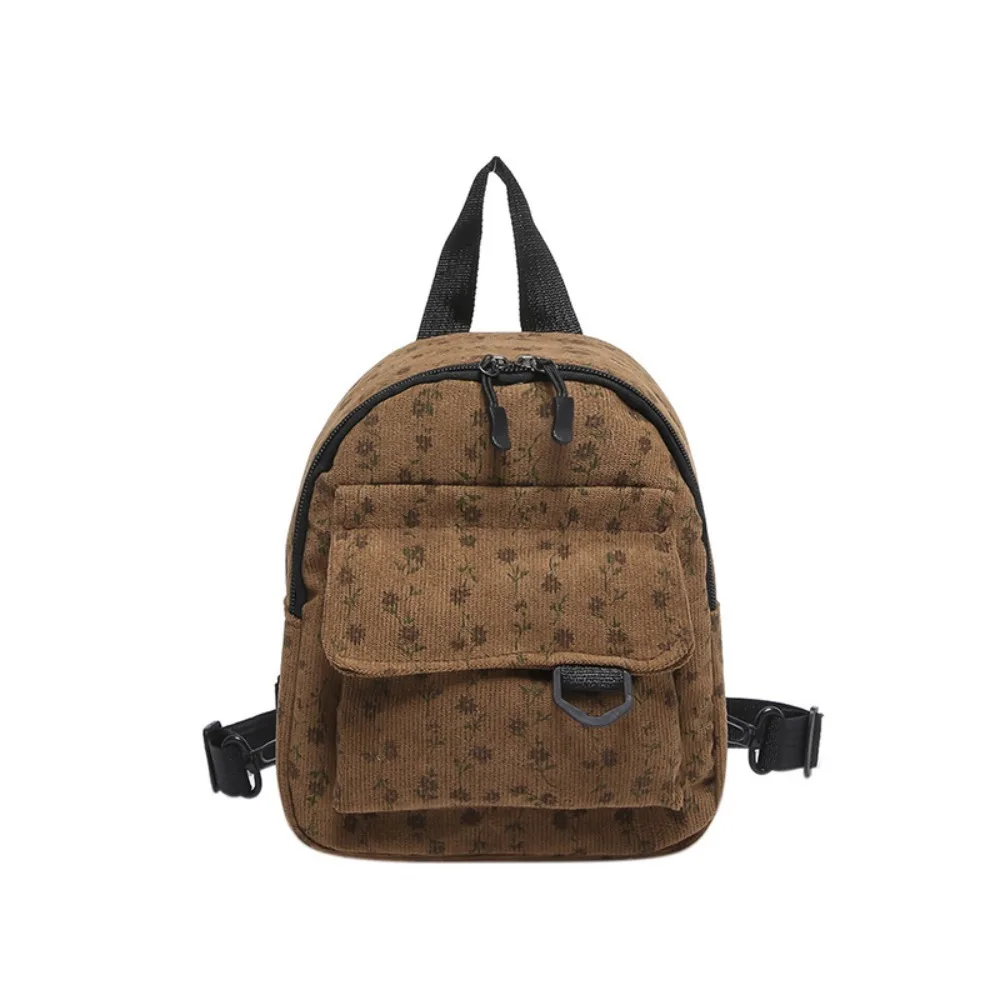 

Модный мини-рюкзак для путешествий, вельветовый, с цветочным узором, маленький рюкзак с регулируемыми лямками, школьный ранец для студентов