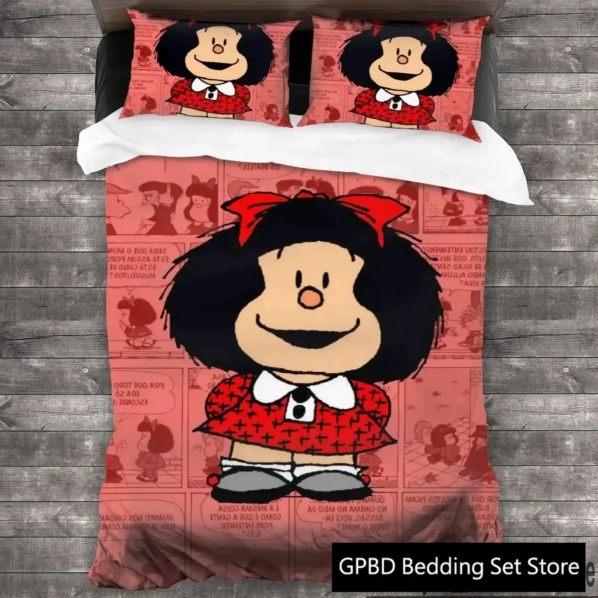 Anime Mafalda Cartoon Collage Bedding Set Boys Girls Twin Queen King Size Duvet Cover Pillowcase Bed boys Adult