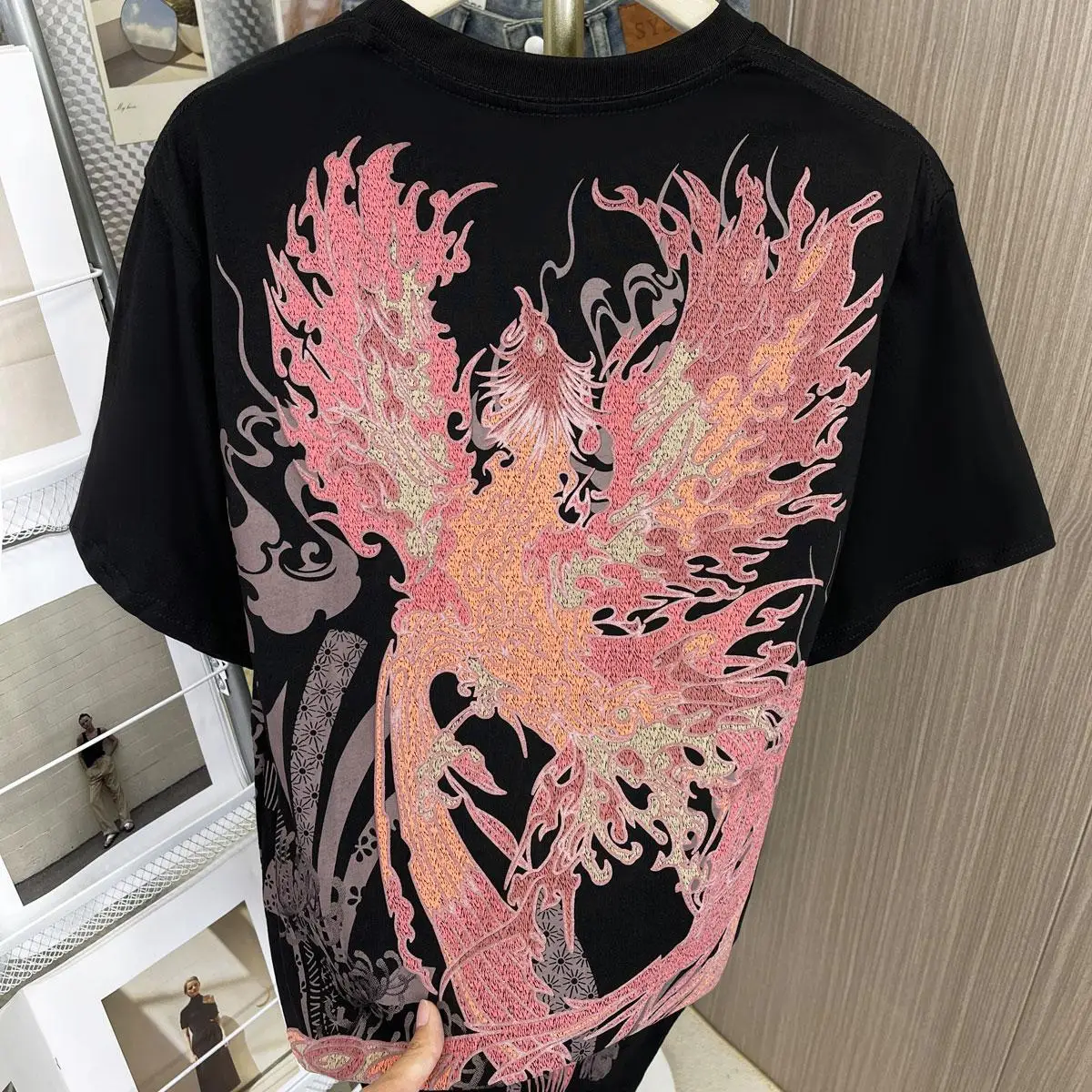 

Summer Heavy Industry Loose Fit ort Sve T-irt Women's Street Sle Printed Casual Cotton Top ex Couples Size