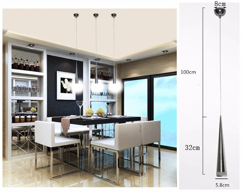 2026 Modern Led Conical Pendant Light Aluminum Metal Home Industrial Lighting Hanging Lamp Dining Living Room Cafe Droplight Fix