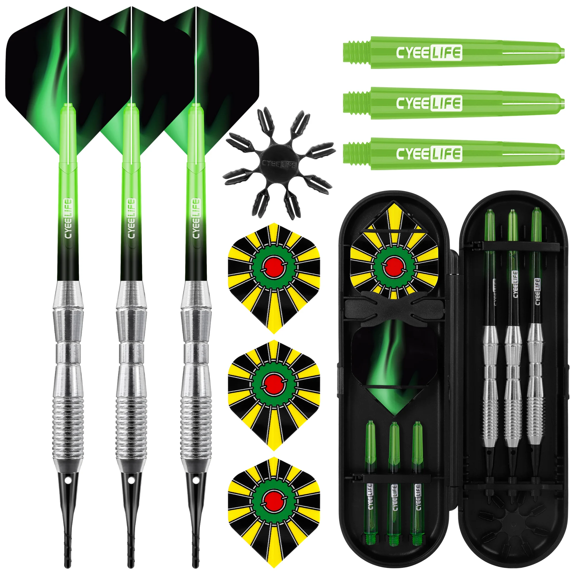 

Cyeelife 18g Soft Tip Dart Set, Each Set Includes 3 Darts + Dart Storage Box