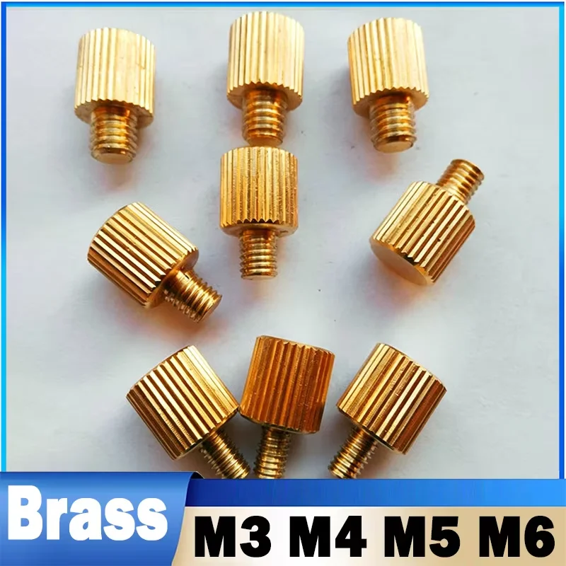 1/2/5Pcs M3 M4 M5 M6 Round Metric Knurled Cylindrical Head Hand Tighten Bolt Decoration Screw