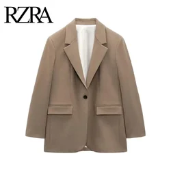 RZRA-ropa original para mujer, Chaqueta de traje informal holgada con decoración de botones, combina con todo, otoño e invierno, 2024