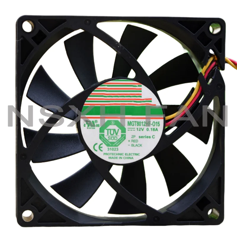 MGT8012HF-O15 12V 0.18A 8015 8CM 3WIRES CASE CPU FAN