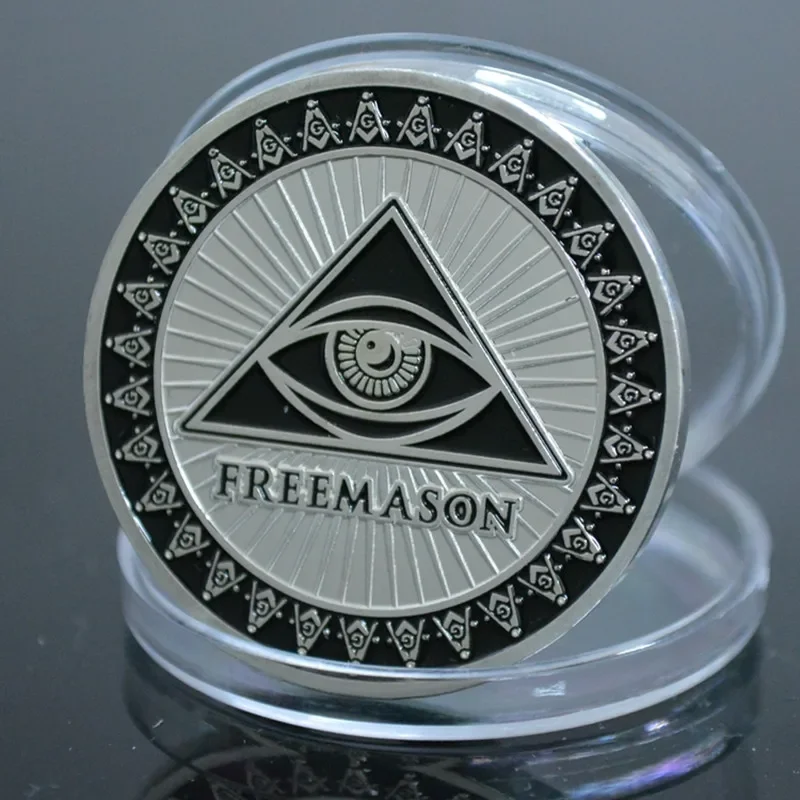 5 Pcs The Freemason Mors Silver Plated 1 Oz 40 mm Souvenir Decoration Commemorative Coin