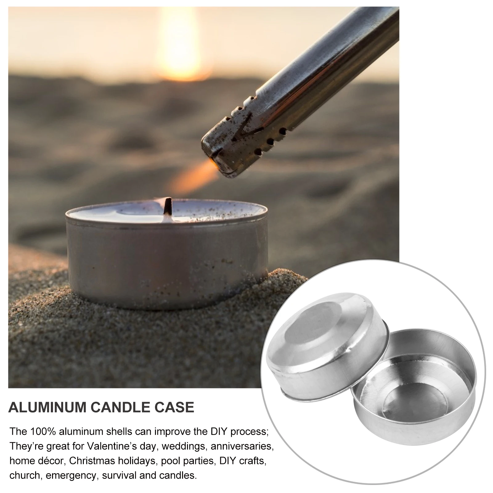 

100 Pcs Aluminum Tea Heat Resistant Making Containers Empty Wax Vessels Tin Box Sealing Lids Hardware