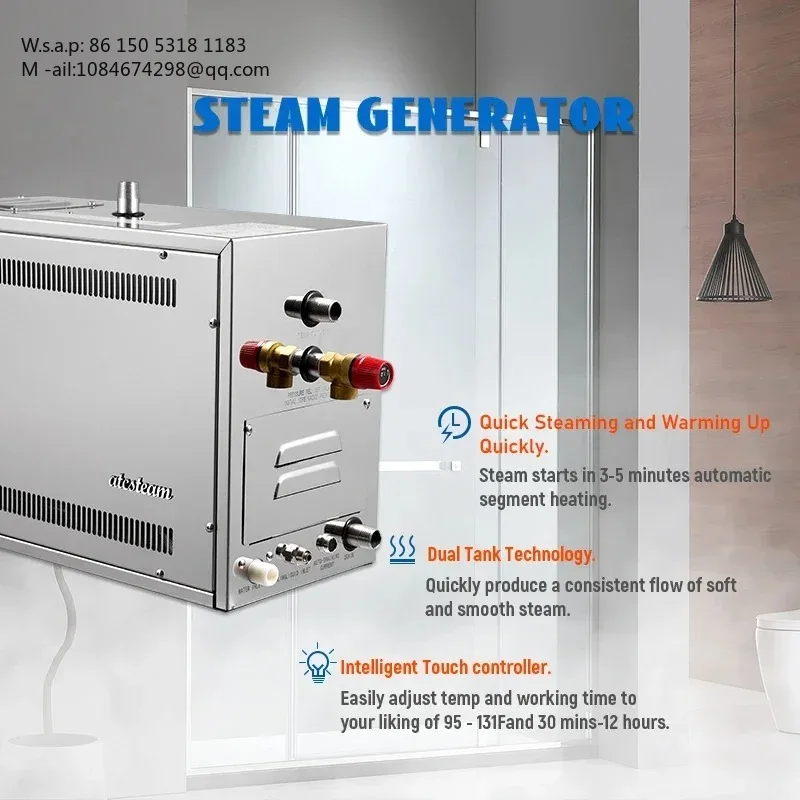 21KW Self-Draining Steam Generator System, Commercial & Home Steam Shower Steam Bath SPA Equipment