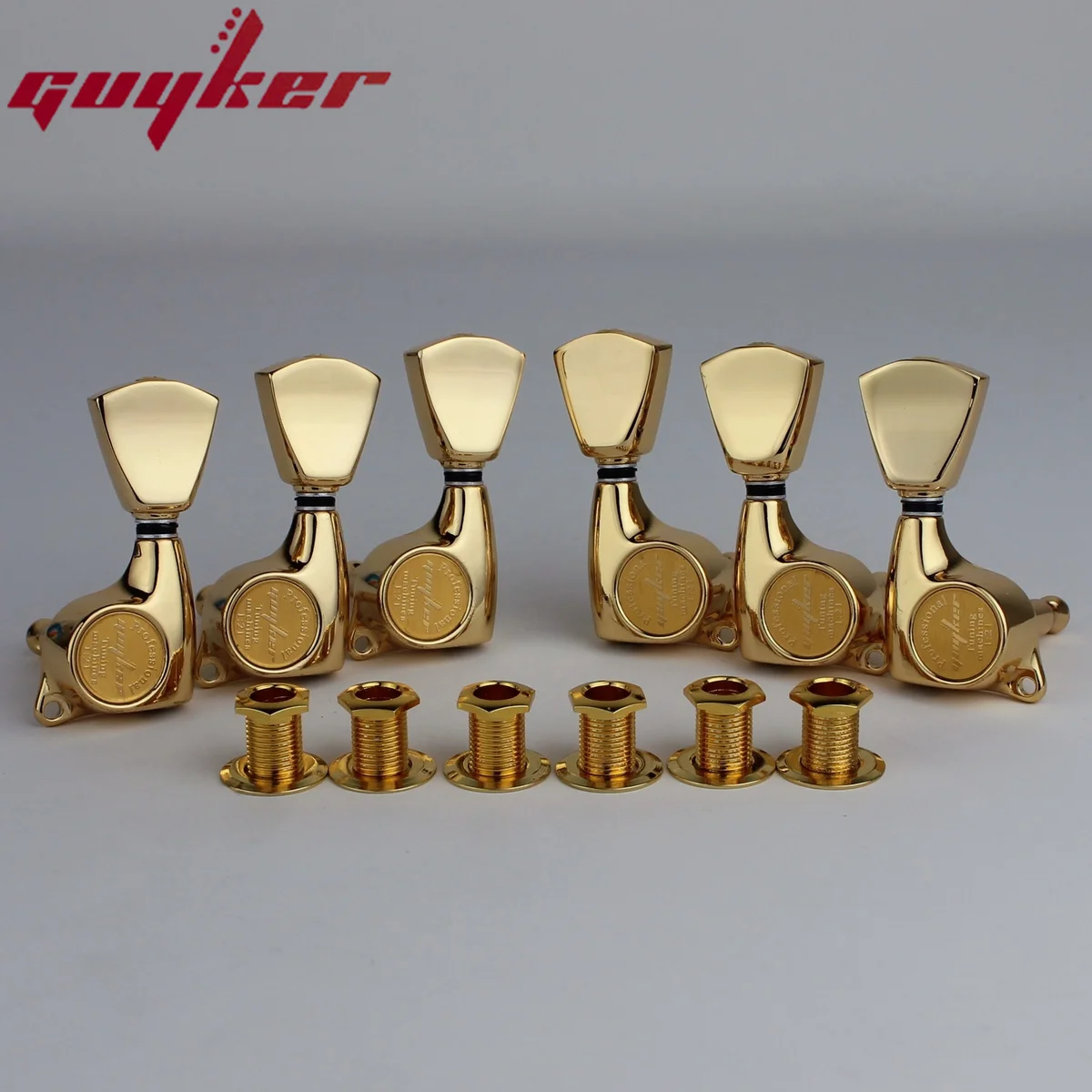 Guyker 3R3L Guitar Machine Heads 1:21 Sealed Tuning Key Pegs Tuners Trapezium Button Set for LP SG Electric Guitars