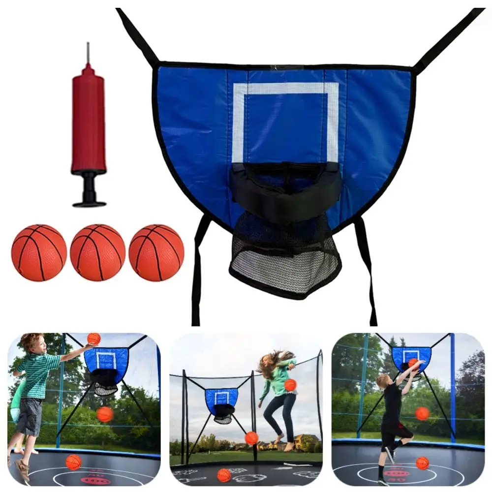 Foldable Trampoline Basketball Hoop Kit Safety Multipurpose Basketball Training Toy Universal Fun Mini Basketball Hoop