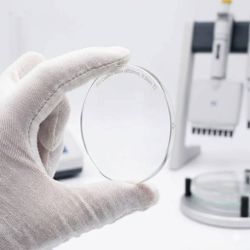 

Round ITO conductive glass for laboratory use/diameter 10 * 1.1mm/7-10 ohms