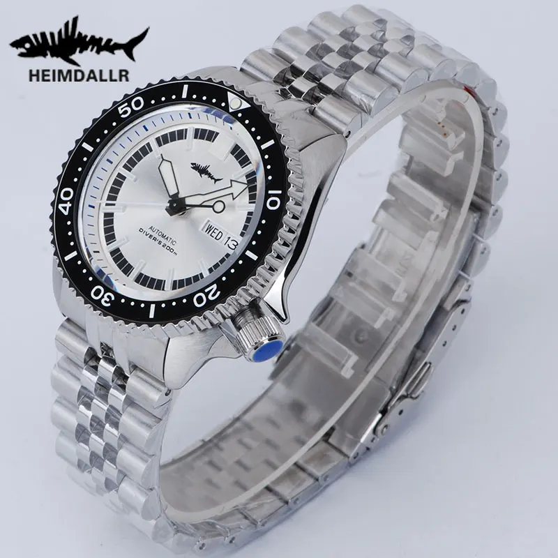 HEIMDALLR 007 reloj mecánico de buceo Vintage para hombre 200M resistente al agua cristal de zafiro luminoso NH36 reloj de pulsera para hombre con movimiento automático