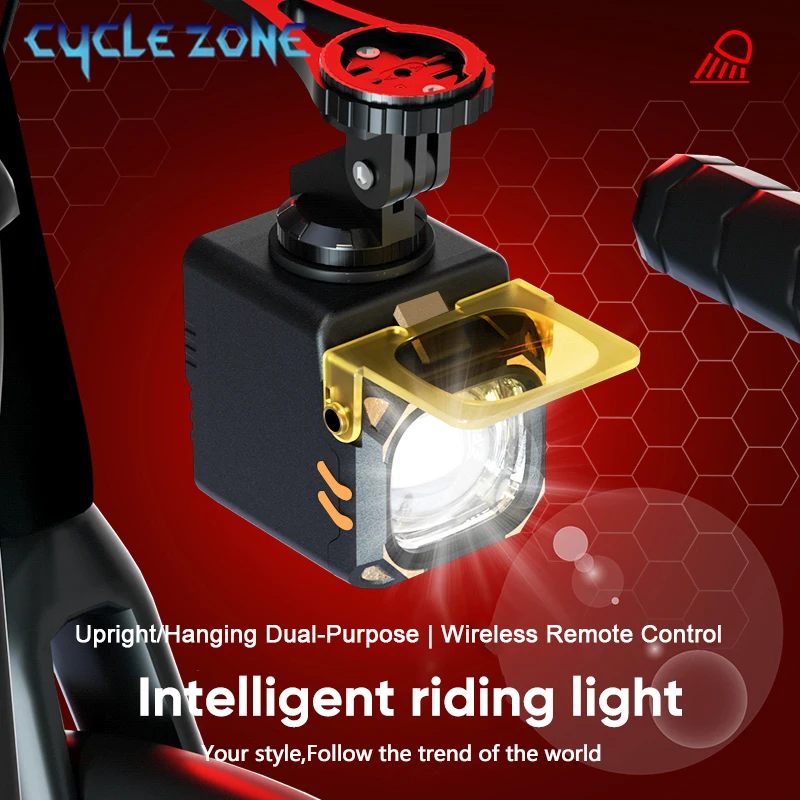 

Anti-fog Bicycle Front Light with Wireless Remote Control Rechargeable Hoisting Bracket Bicycle Bike Headlight for Night Riding