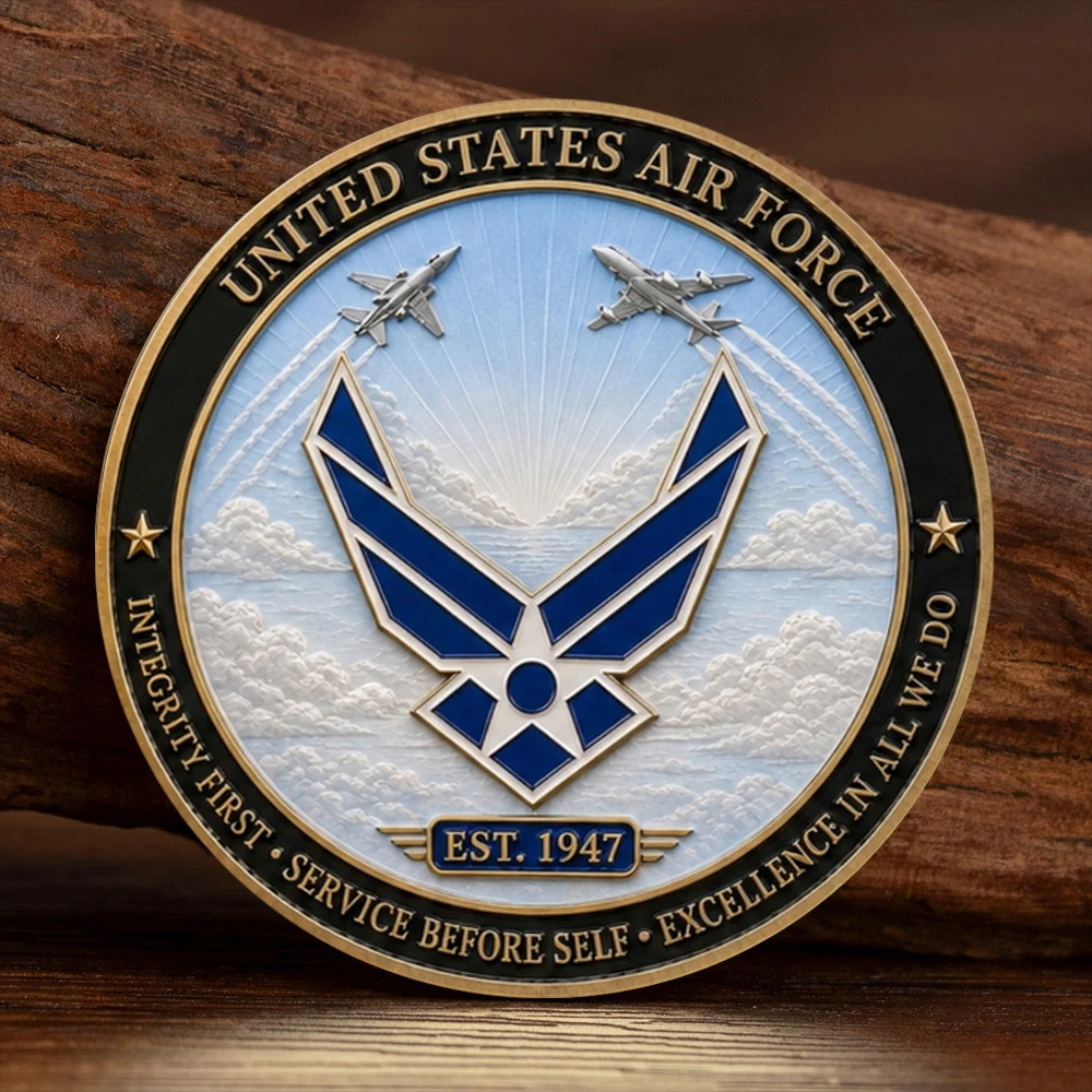 United States Air Force Challenge Coin USAF Military Veteran Gold Plated Commemorative Coin Home Decoration