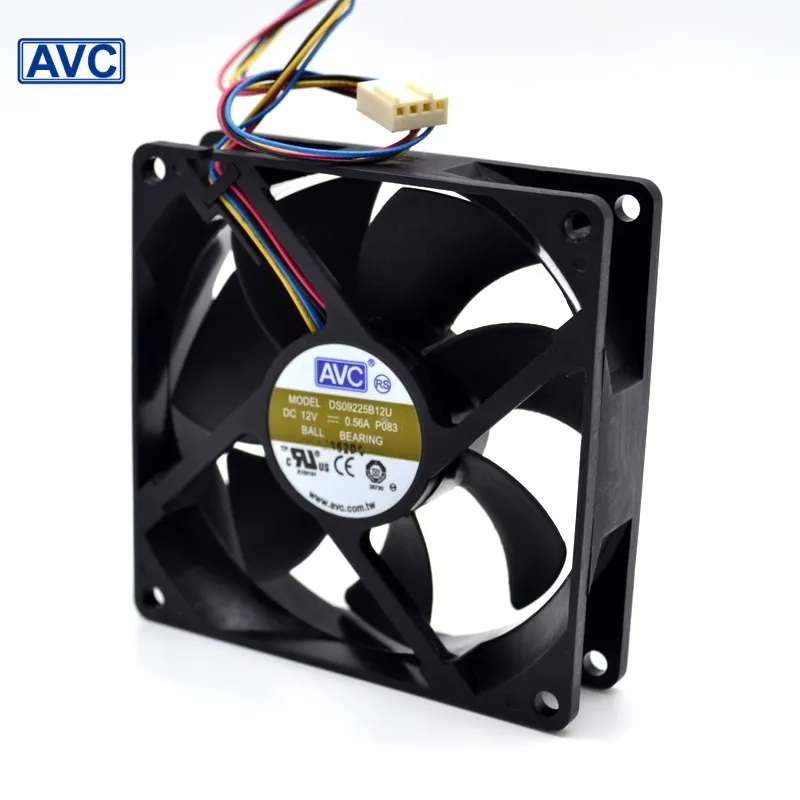 For AVC 9025 9225 DS09225B12U 4-wire double ball temperature control PWM cooling fan