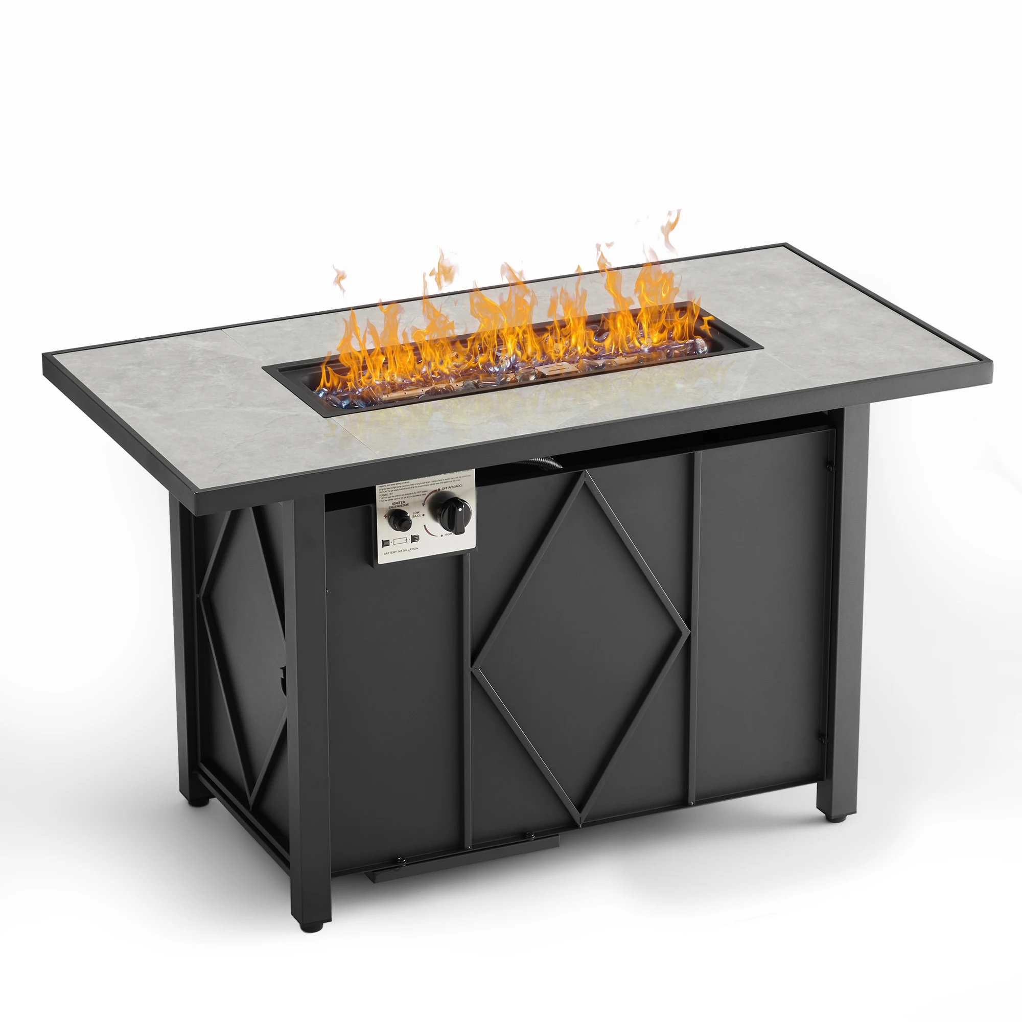 JHK Outdoor 43 Inch Propane Fire Pit Table 50,000 BTU Fire Pit for Outside Patio Garden Backyard Deck Balcony CSA Certification