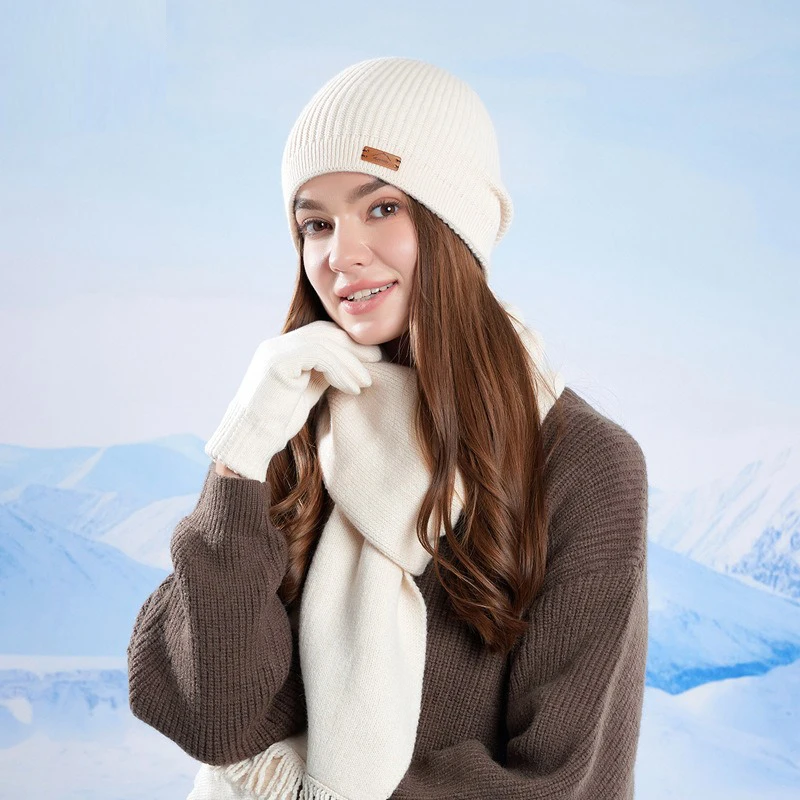Set di sciarpe per cappelli di riscaldamento invernale da 2 pezzi e 3 pezzi: cappelli lavorati a maglia alla moda, protezione dal freddo, copriorecchie, copricapo, cappelli di lana